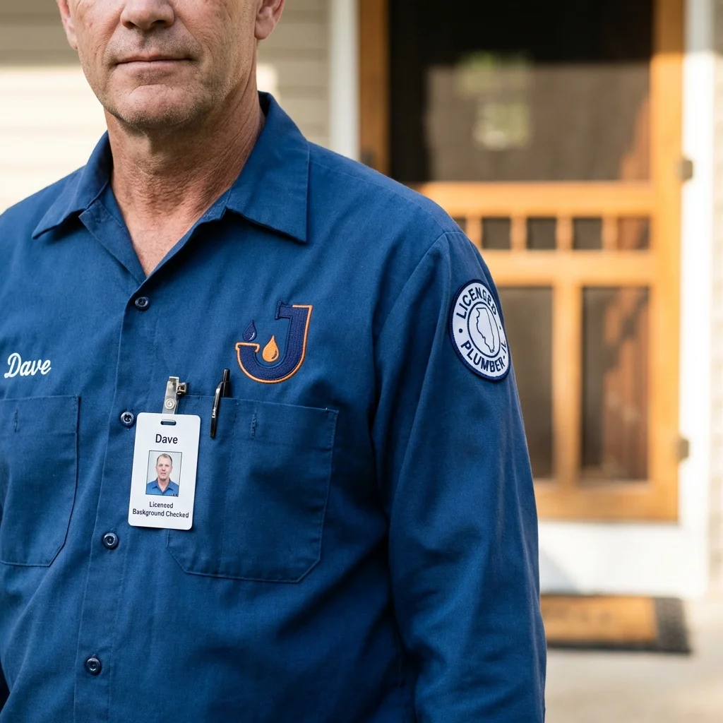 Licensed plumber showing ID badge in Unadilla, NY
